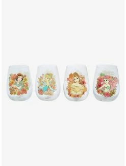 Drinkware Disney Princess Floral Glass Tumbler Set
