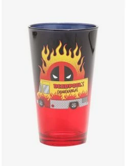 Drinkware Marvel Deadpool Chimichanga Food Truck Pint Glass