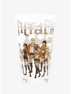 Drinkware Attack On Titan Scout Regiment Portrait Pint Glass - BoxLunch Exclusive