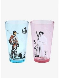 Drinkware Star Wars Luke Skywalker & Princess Leia Pint Glass Set