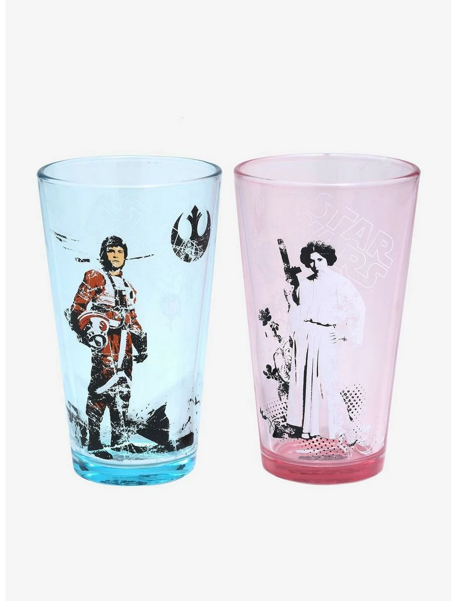 Drinkware Star Wars Luke Skywalker & Princess Leia Pint Glass Set