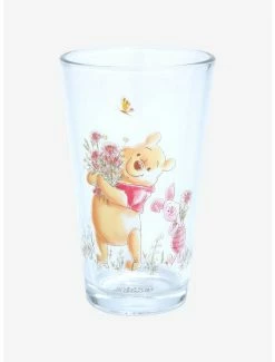 Drinkware Disney Winnie The Pooh & Piglet Spring Flowers Pint Glass - BoxLunch Exclusive