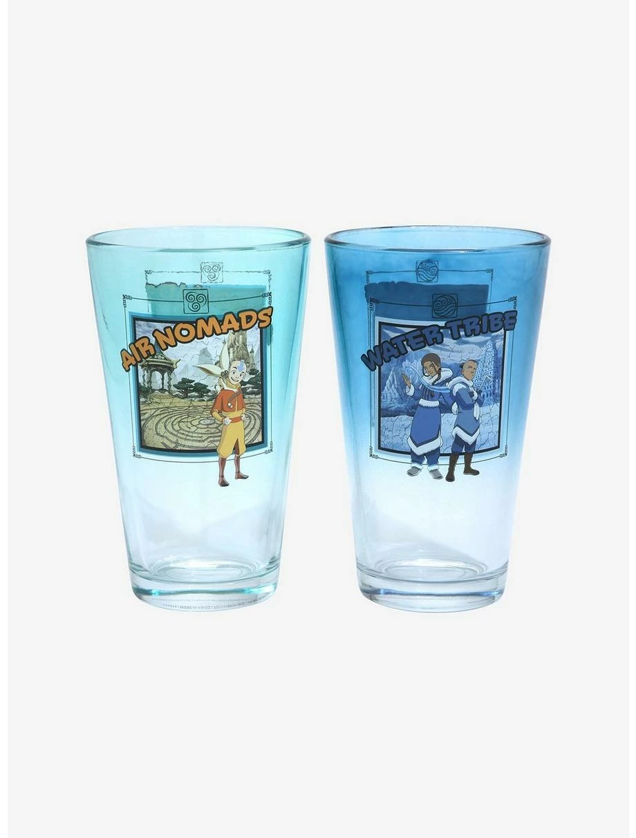 Drinkware Avatar: The Last Airbender Four Nations Character Portraits Ombre Pint Glass Set - Image 2