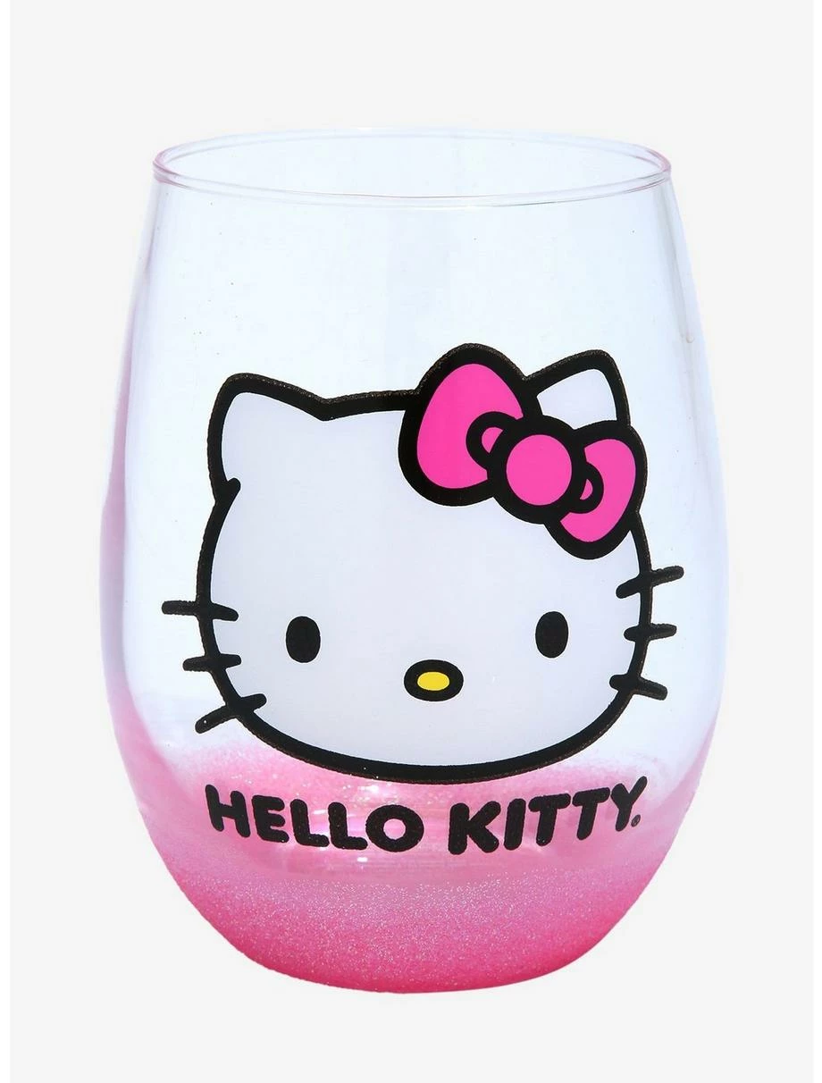 Drinkware Sanrio Hello Kitty Glitter Wine Glass