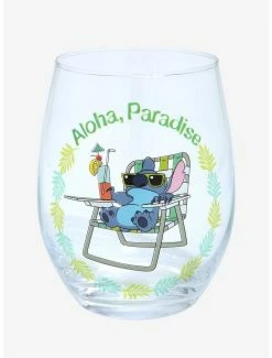 Drinkware Disney Lilo & Stitch Aloha Paradise Wine Glass