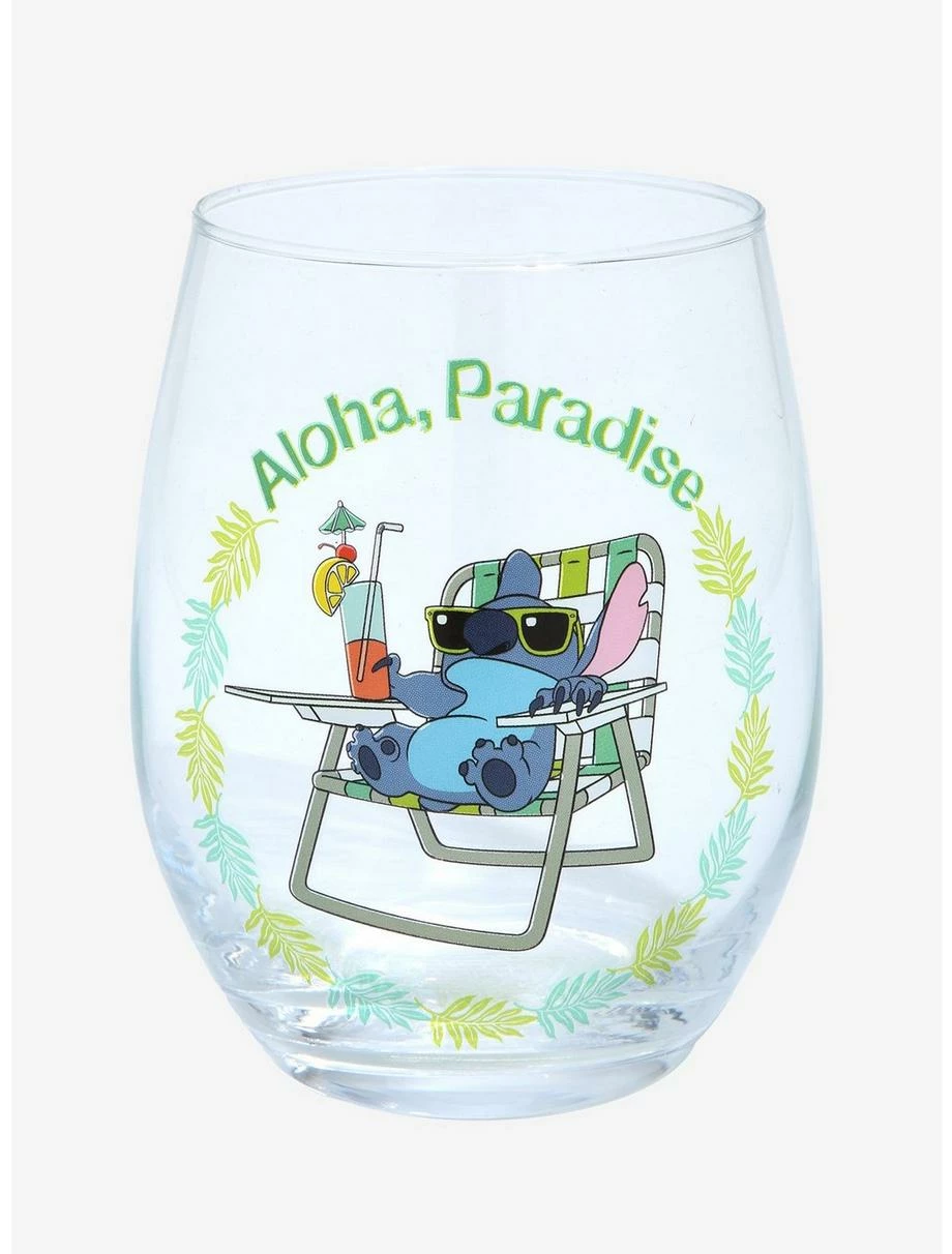 Drinkware Disney Lilo & Stitch Aloha Paradise Wine Glass