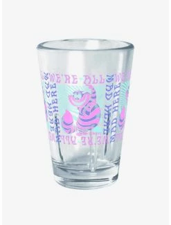Drinkware Disney Alice In Wonderland Cheshire Mad Here Trip Mini Glass