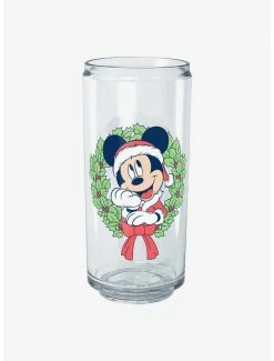 Drinkware Disney Mickey Mouse Santa Mickey Christmas Wreath Can Cup
