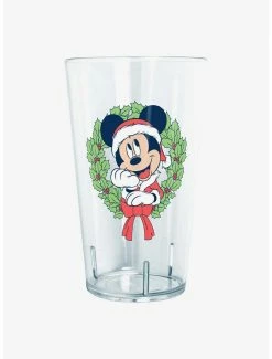 Drinkware Disney Mickey Mouse Santa Mickey Christmas Wreath Tritan Cup